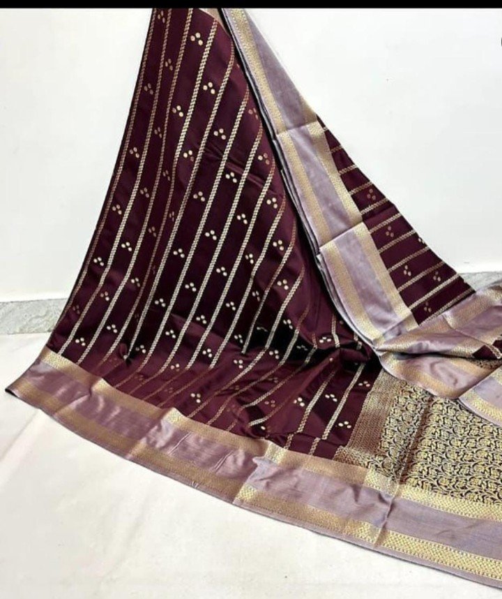 Banarasi dybl dupion soft silk fabric Saree