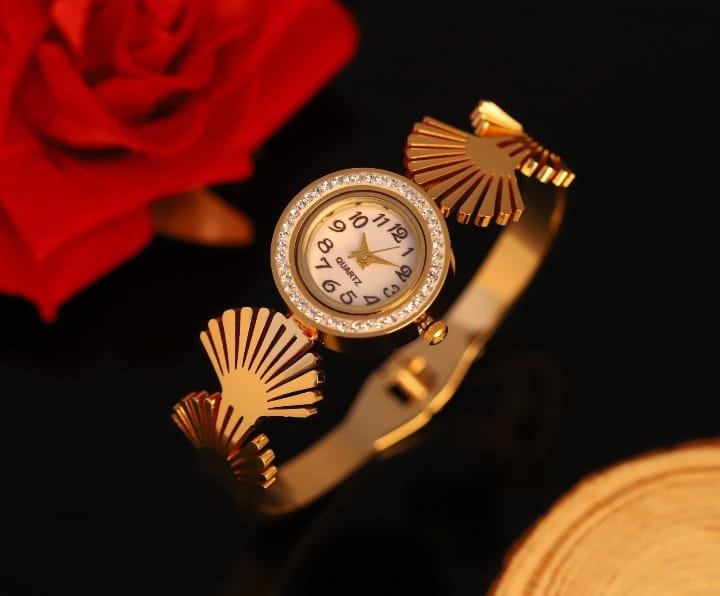 Golden Grace Women’s Gold-Tone Bangle Bracelet Watch