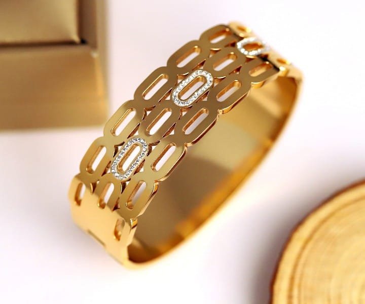 Gold-Tone Starfish and Seashell Bangle Watch