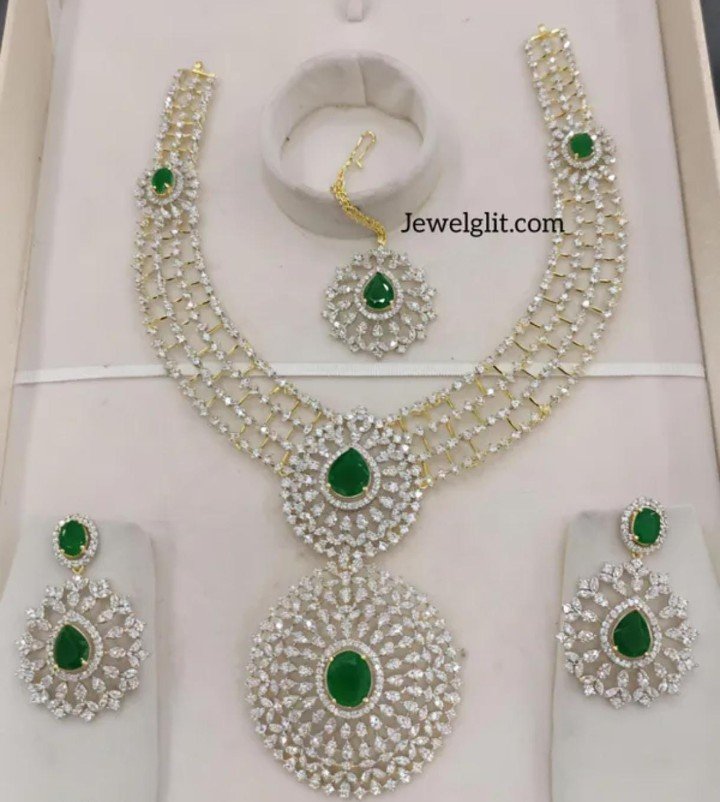 Designer Indian traditional American Diamond necklace set 