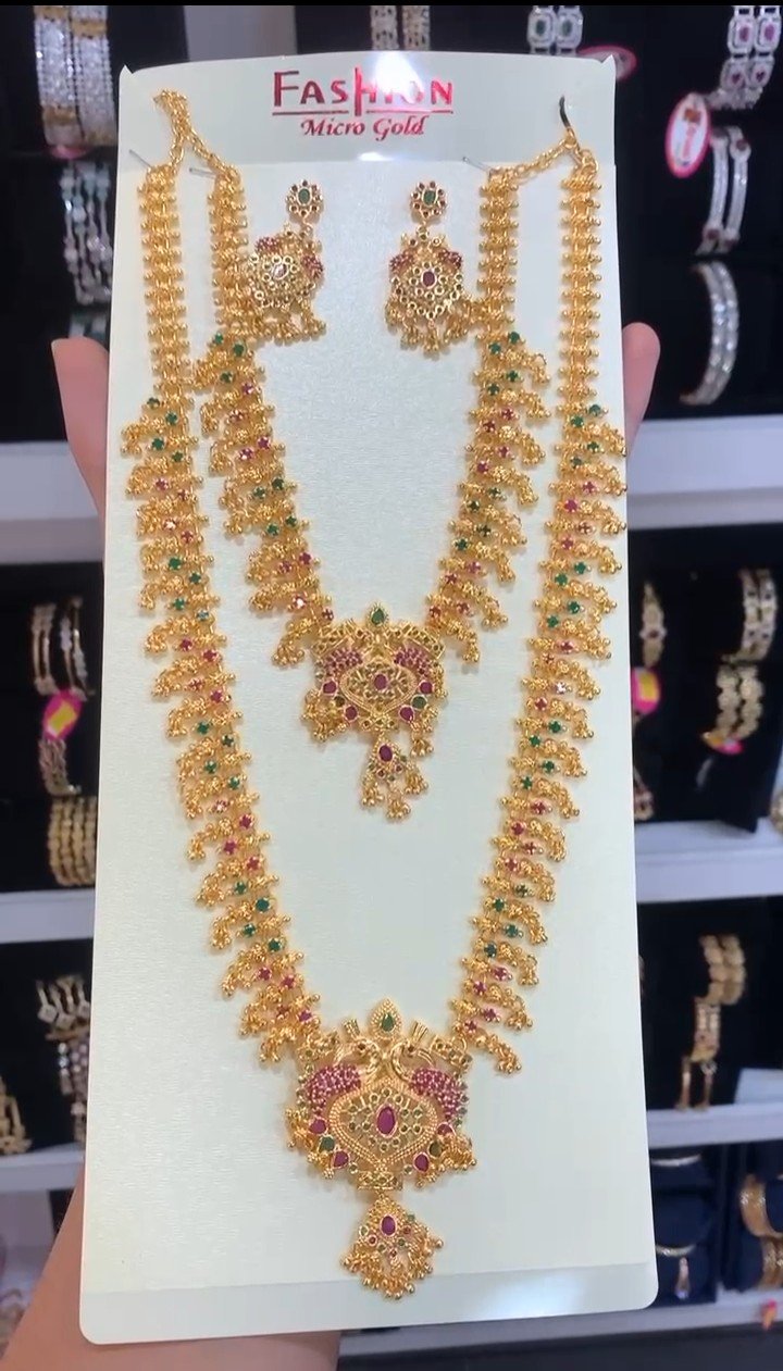 Premium Traditional combo long necklace set