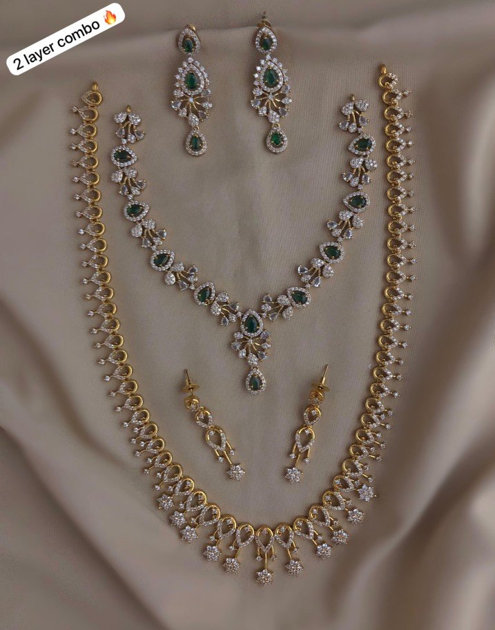 Combo offer on Designer Traditional Jewellery set with two earrings 